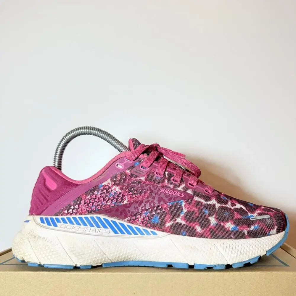 Brooks Size 7.5 Womens Adrenaline GTS 22 Pink Cheetah Leopard Running Shoes